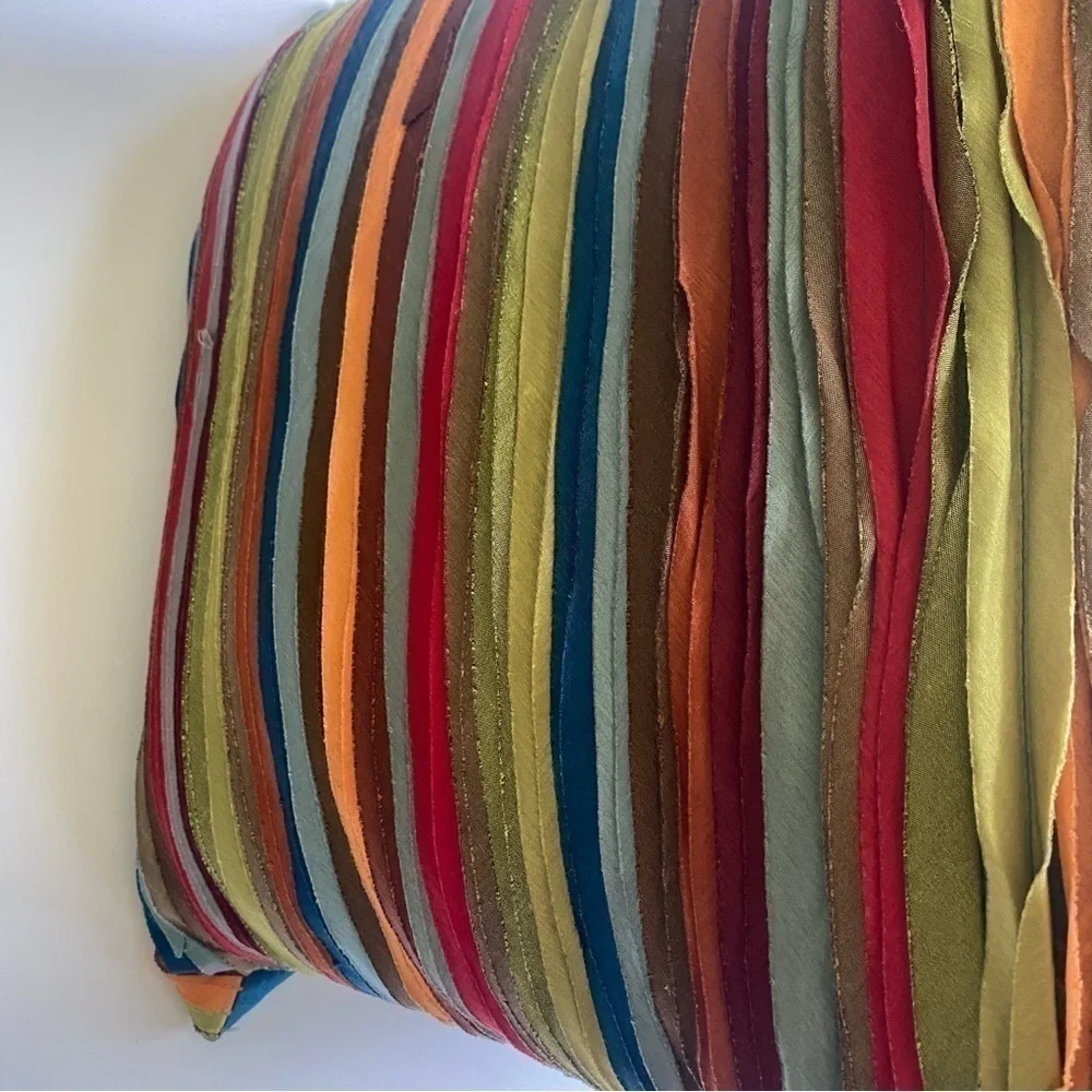 2 Pier 1 Imports Multicolored Stripe Decorative Throw Accent Pillows